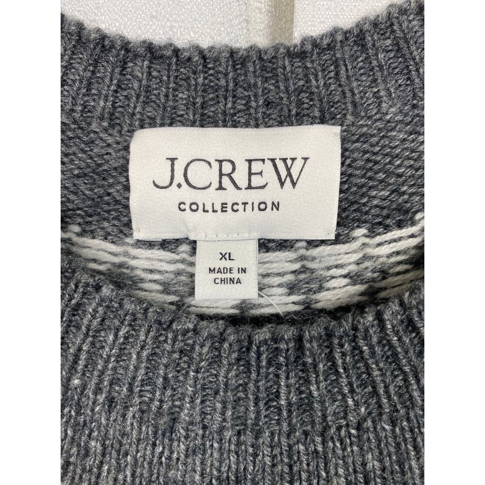 J.Crew Collection Gray Fair Isle Embellished Wool Blend Sweater Dress Sz.XL NWT - Picture 10 of 16